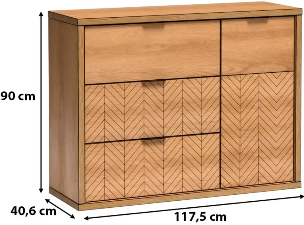 Komody>JARSTOL Komoda w stylu nowoczesnym z szufladami FONETTI dąb karmel