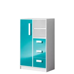 Zestawy Mebli Dziecięcych|Komody>DOMEL Komoda wysoka szuflady półki GULIVER