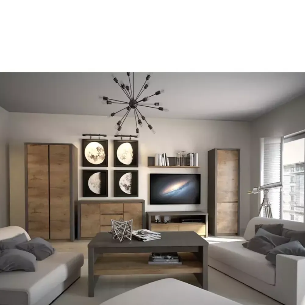 Komody>GAŁA MEBLE Komoda wysoka z szufladami lefkas + szary MERIZO