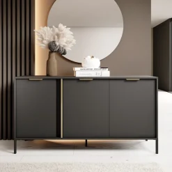 Komody></noscript>LASKI Komoda z drzwiami 153 cm LECCE antracyt