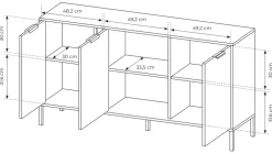 Komody></noscript>LASKI Komoda z drzwiami 153 cm LECCE antracyt