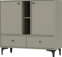 Komody>Lempert Komoda z drzwiami i szufladami do salonu 100 cm TOKEN eukaliptus