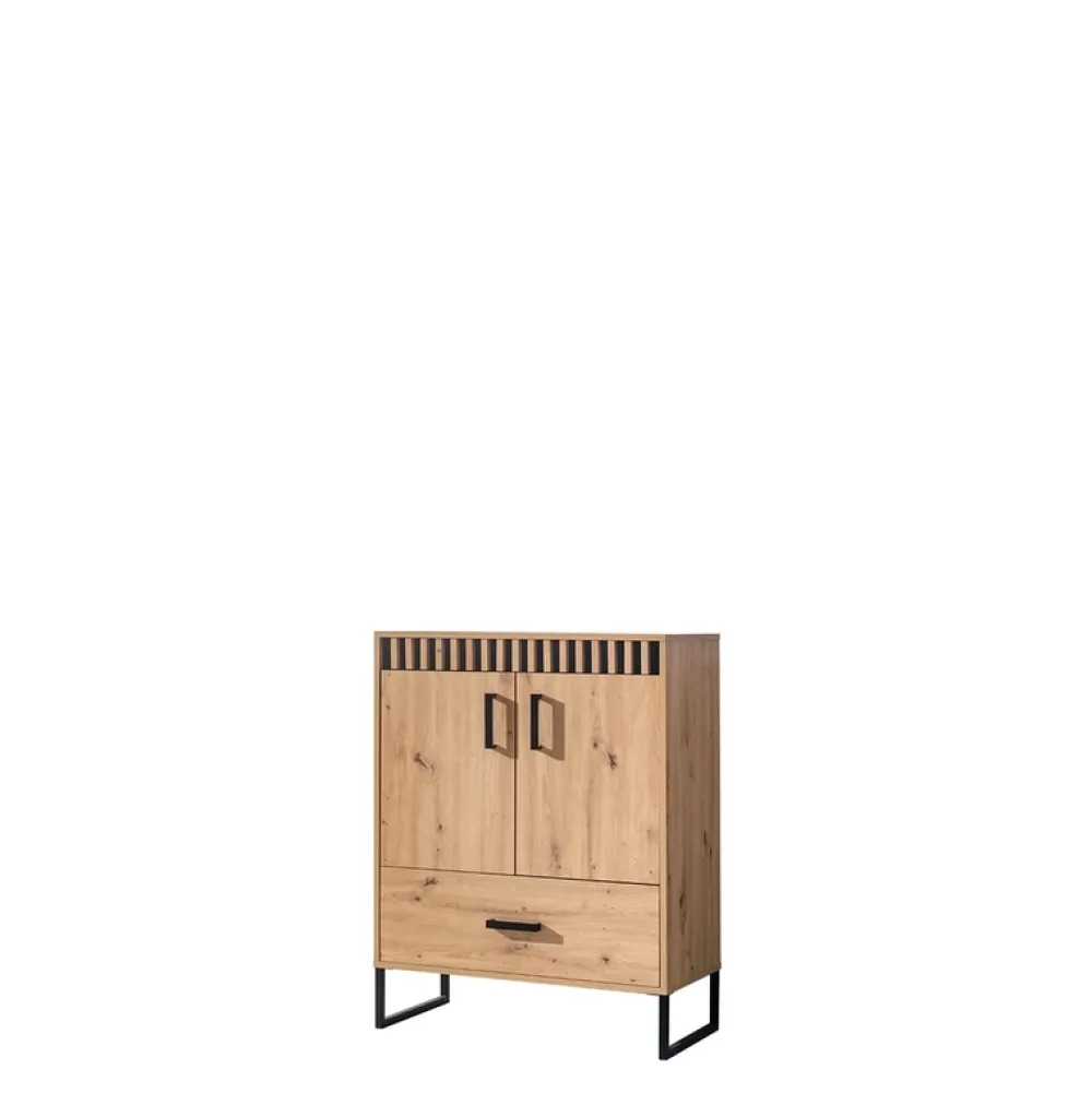 Zestawy Mebli Młodzieżowych|Komody>DOMEL Komoda z drzwiami i szufladą 80 cm LAMELIX dąb artisan