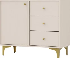 Komody|Zestawy Mebli Do Salonu>Lempert Komoda z drzwiami i szufladami do salonu 84 cm TOKEN beż piaskowy