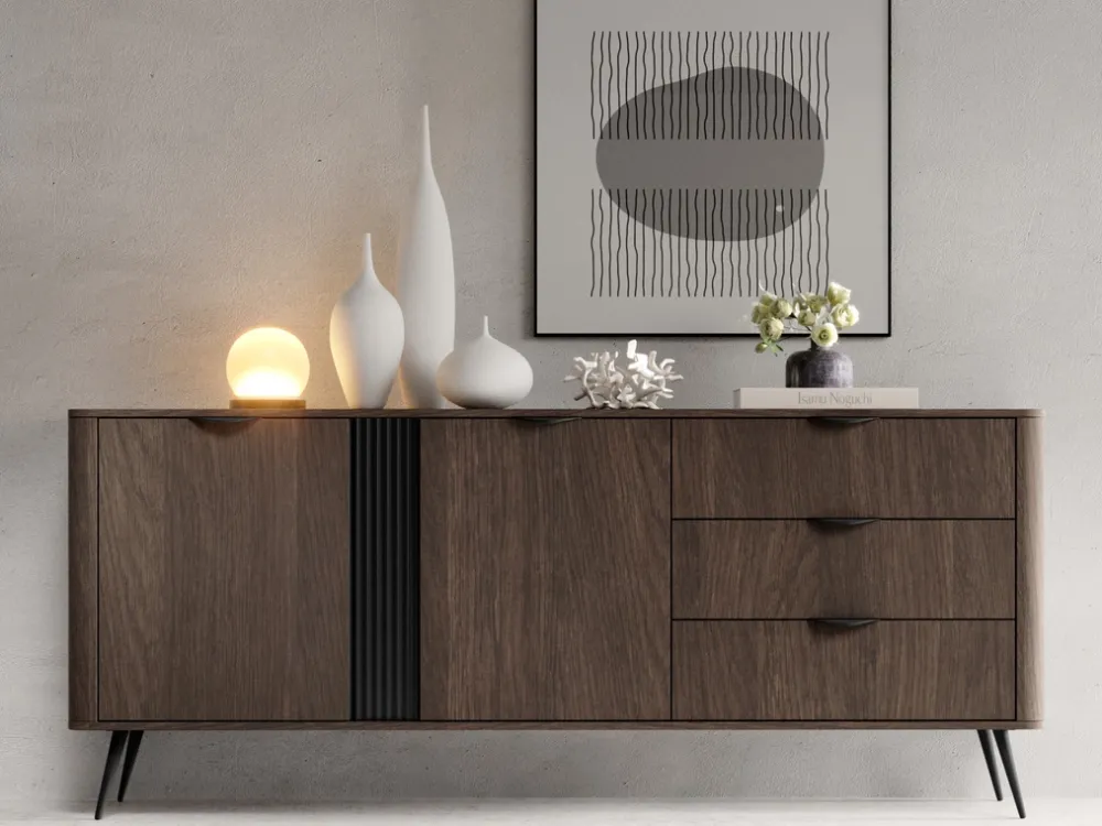 Zestawy Mebli Do Salonu|Komody>LASKI Komoda z szufladami 195 cm do salonu dąb dunin VALIO