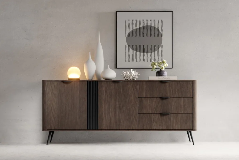 Zestawy Mebli Do Salonu|Komody>LASKI Komoda z szufladami 195 cm do salonu dąb dunin VALIO