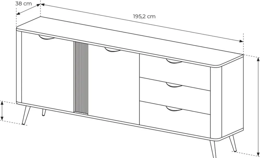 Zestawy Mebli Do Salonu|Komody>LASKI Komoda z szufladami 195 cm do salonu dąb dunin VALIO