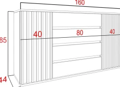 Zestawy Mebli Do Sypialni|Zestawy Mebli Do Salonu></noscript>Meblohand Komoda z szufladami 160 cm lamele NELGARI