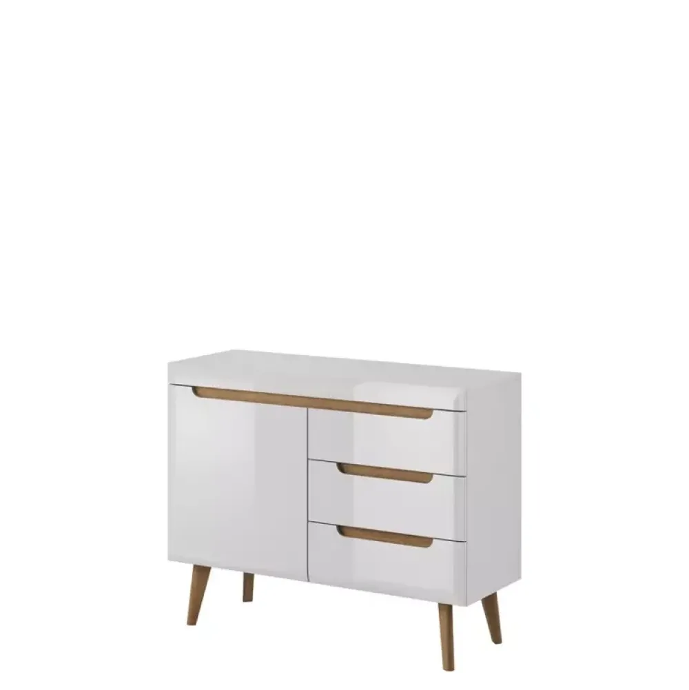 Komody>PIASKI Komoda z szufladami biały połysk RENI