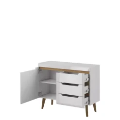 Komody>PIASKI Komoda z szufladami biały połysk RENI