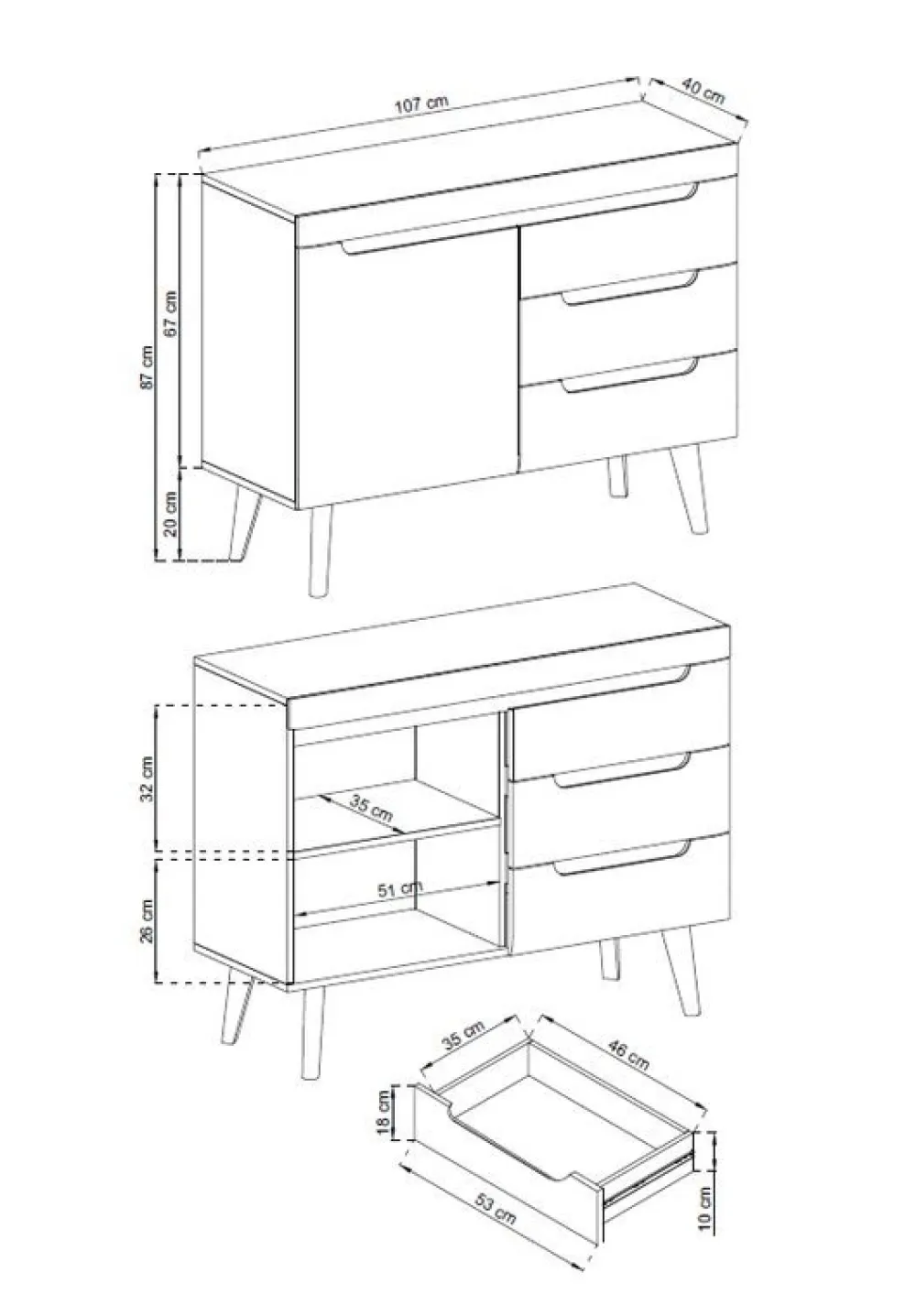 Komody>PIASKI Komoda z szufladami biały połysk RENI