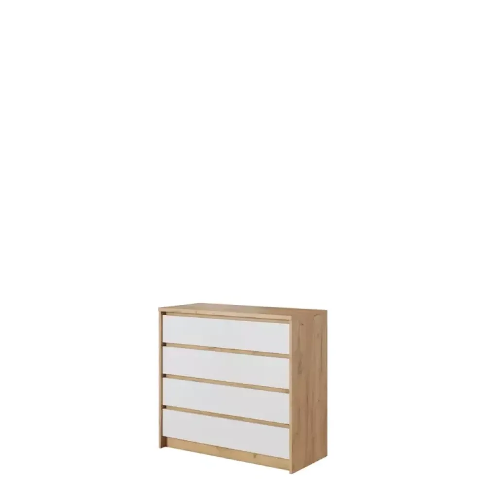 Zestawy Mebli Do Sypialni|Komody>LASKI Komoda z szufladami dąb craft biały IKAR