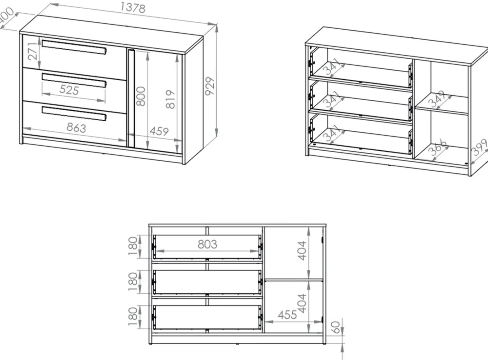 Zestawy Mebli Młodzieżowych|Komody>ML Meble Komoda z szufladami do pokoju młodzieżowego DROP