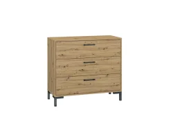 Zestawy Mebli Do Salonu|Komody>ML Meble Komoda z szufladami do przedpokoju 90 cm NEVIO dąb artisan