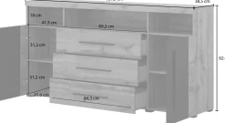 Komody|Zestawy Mebli Do Salonu></noscript>Helvetia Komoda z szufladami do salonu 180 cm ROGER