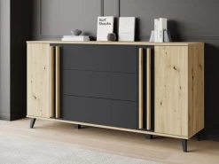 Komody|Zestawy Mebli Do Salonu>BRATEX Komoda z szufladami do salonu 150 cm HOMELY dąb artisan