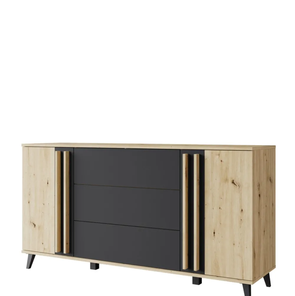 Komody|Zestawy Mebli Do Salonu>BRATEX Komoda z szufladami do salonu 150 cm HOMELY dąb artisan