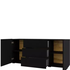 Zestawy Mebli Do Salonu|Komody>Helvetia Komoda z szufladami do salonu czarna AVENTELI