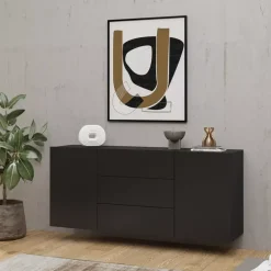 Zestawy Mebli Do Salonu|Komody></noscript>Helvetia Komoda z szufladami do salonu czarna AVENTELI