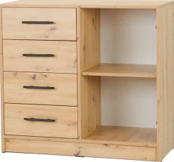 Komody>MEBLAR Komoda z szufladami do sypialni 90 cm SEVAS dąb artisan