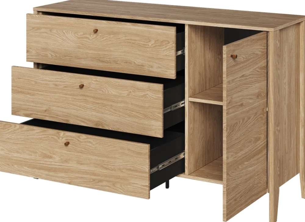 Zestawy Mebli Do Sypialni|Komody>lenart. Komoda z szufladami do sypialni 136 cm COZY drzwi