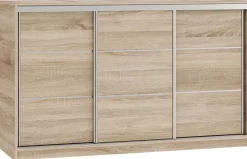 Komody>BROMARKT Komoda z szufladami i drążkami 160 cm TOP dąb sonoma