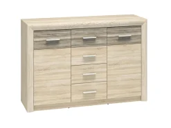 Zestawy Mebli Do Salonu|Zestawy Mebli Młodzieżowych>ML Meble Komoda z szufladami i drzwiami 138 cm CASTEL dąb sonoma