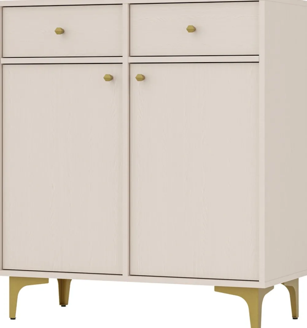 Komody>Lempert Komoda z szufladami i drzwiami do salonu 84 cm TOKEN beż piaskowy