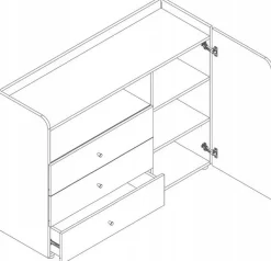 Meble Młodzieżowe>JUREK Komoda z szufladami i drzwiami do pokoju młodzieżowego 140 cm YOKO