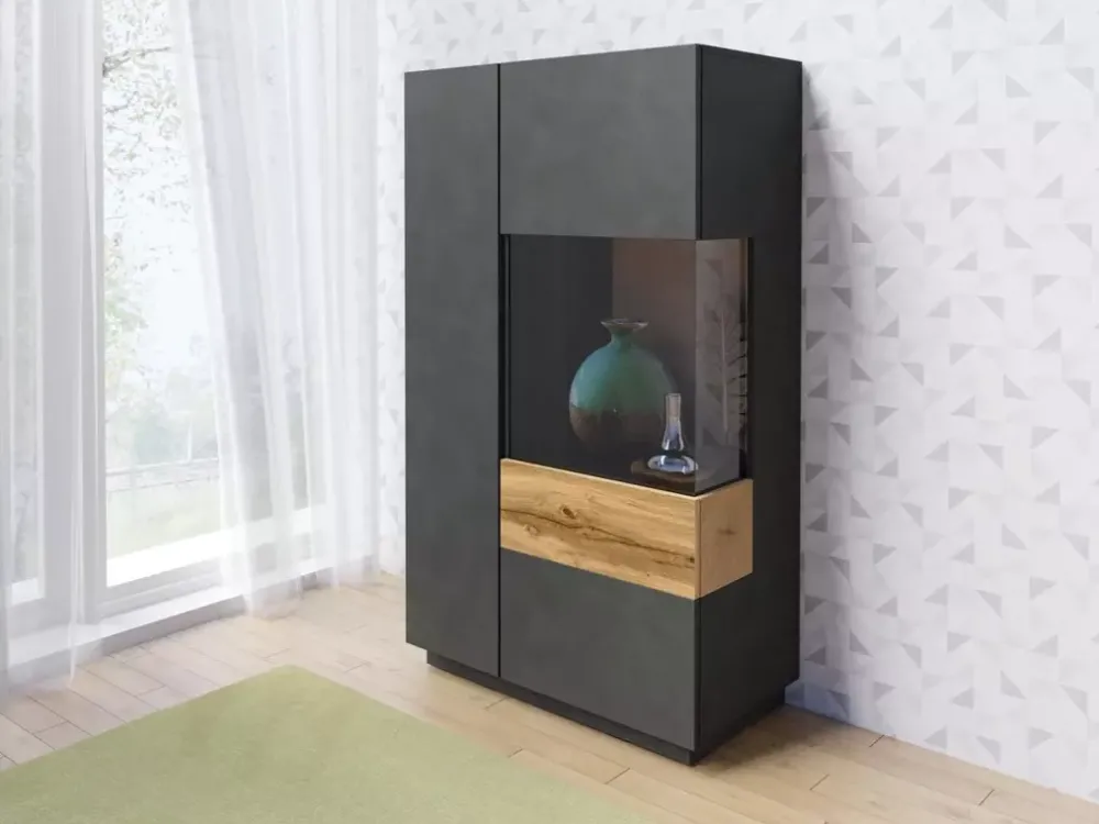 Komody>Helvetia Komoda z witryną 80 cm prawostronna KOBE