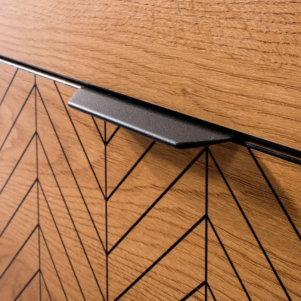 Komody>JARSTOL Komoda z witryną FONETTI dąb karmel