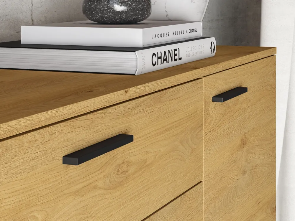 Komody>ML Meble Kompaktowa komoda do salonu 138 cm MONELLI dąb stylowy