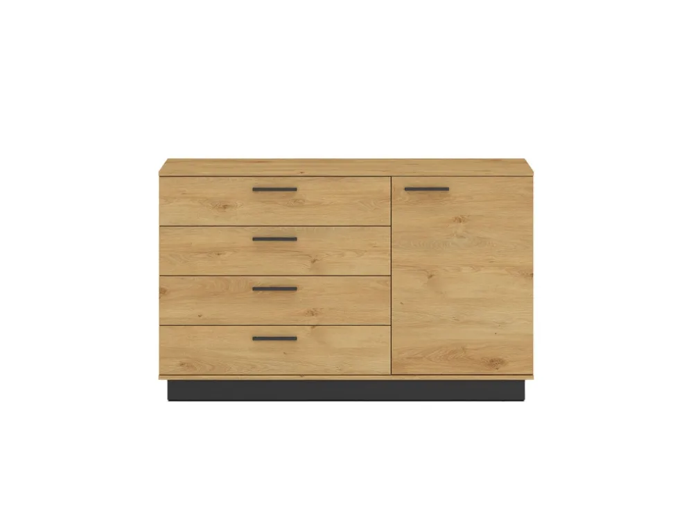 Komody>ML Meble Kompaktowa komoda do salonu 138 cm MONELLI dąb stylowy