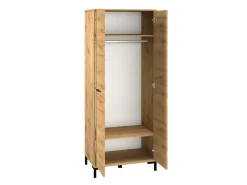 Zestawy Mebli Do Salonu|Szafy Dwudrzwiowe>ML Meble Kompaktowa szafa do przedpokoju 80 cm NEVIO dąb artisan