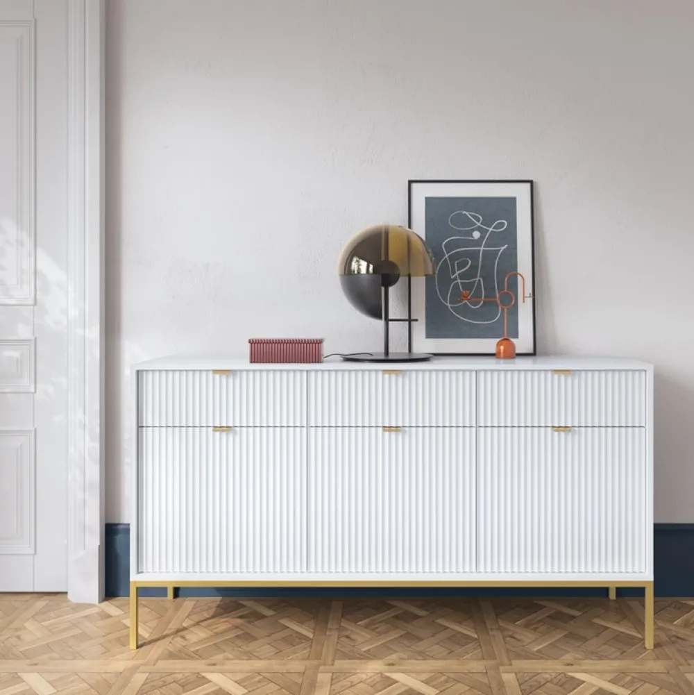 Zestawy Mebli Do Salonu>PIASKI Komplet mebli do salonu z komodą AVANTI biały