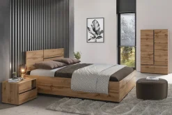 Zestawy Mebli Do Sypialni>Helvetia Komplet nowoczesnych mebli do sypialni z łóżkiem 160x200 cm CROSS