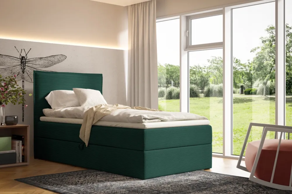 Łóżka Młodzieżowe|Łóżka Ze Stelażem>BROMARKT Kontynentalne łóżko dziecięce 90x200 cm z pojemnikiem MALIBU