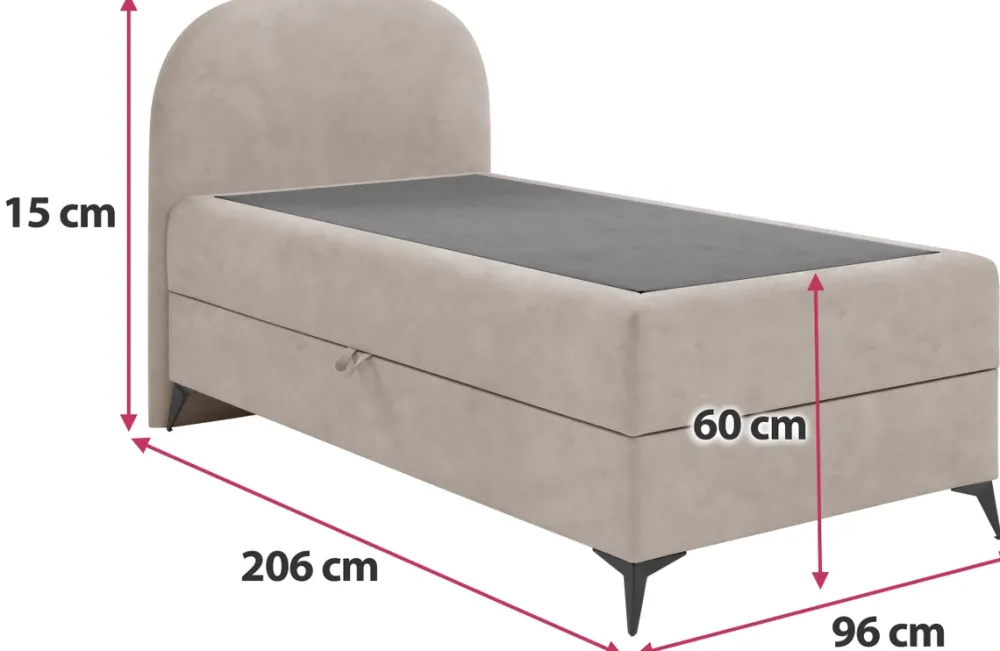 Łóżka Młodzieżowe|Łóżka Ze Stelażem>BROMARKT Kontynentalne łóżko dziecięce 90x200 cm do sypialni SERENO