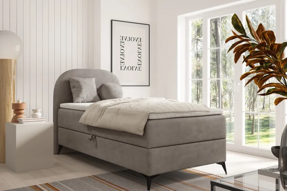 Łóżka Młodzieżowe|Łóżka Ze Stelażem>BROMARKT Kontynentalne łóżko 80x200 cm dla dzieci z pojemnikiem tapicerowane SERENO