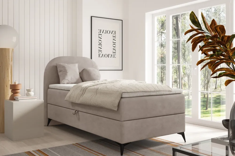 Łóżka Młodzieżowe|Łóżka Ze Stelażem>BROMARKT Kontynentalne łóżko 80x200 cm dla dzieci z pojemnikiem tapicerowane SERENO