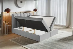 Łóżka Młodzieżowe|Łóżka Ze Stelażem>Riban Kontynentalne łóżko 140x200 cm z pojemnikiem beżowe dwuosobowe BALENO