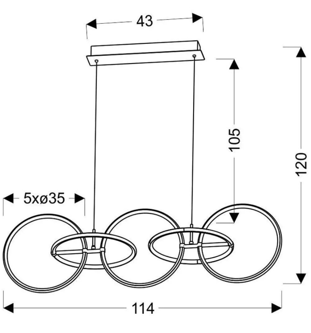 Oświetlenie Sypialni|Oświetlenie Salonu>Apeti KOS ZWIS 114X35 60W LED CHROMOWY 4000K