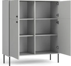 Zestawy Mebli Do Salonu|Komody>MEBLOSIEK Kredens do salonu IRYS nowoczesny czterodrzwiowy szary