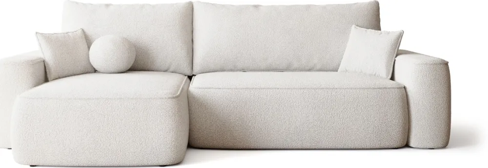 Narożniki|Meble Dla Dzieci>BROMARKT Kremowa kanapa narożna z funkcją spania do salonu CARMELLO DUO