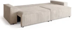 Kanapy I Sofy></noscript>BROMARKT Kremowa kanapa z funkcją spania i pojemnikiem na pościel sztruksowa ADI