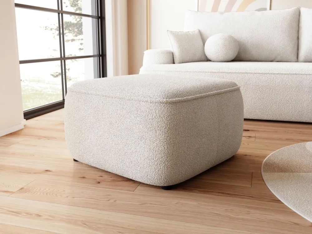 Meble Dla Dzieci|Meble Młodzieżowe>BROMARKT Kremowa pufa boucle do nowoczesnego salonu CARMELLO