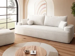 Meble Dla Dzieci|Meble Młodzieżowe>BROMARKT Kremowa pufa boucle do nowoczesnego salonu CARMELLO