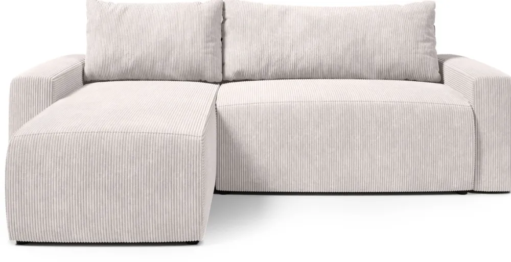 Meble Dla Dzieci|Meble Młodzieżowe>BROMARKT Kremowa rogówka sztruksowa z funkcją spania i pojemnikiem PLUSH L