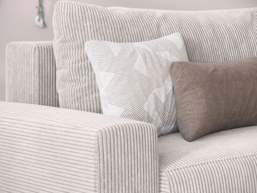 Meble Dla Dzieci|Meble Młodzieżowe>BROMARKT Kremowa rogówka sztruksowa z funkcją spania i pojemnikiem PLUSH L