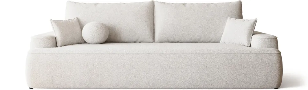 Kanapy I Sofy|Meble Młodzieżowe>BROMARKT Kremowa sofa boucle z funkcją spania do salonu CARMELLO
